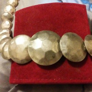 Hammered Aluminum Puffy Disc Goddess Necklace